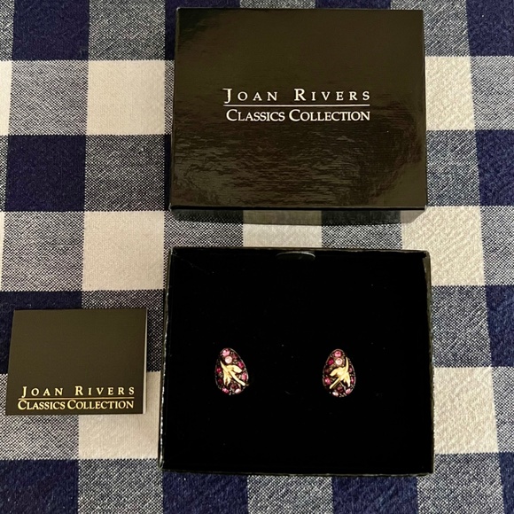 NWT Vintage Joan Rivers Midnight Garden Earrings - Picture 2 of 8